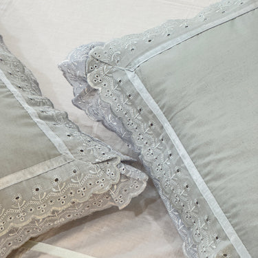 cotton pillow covers with lace frills