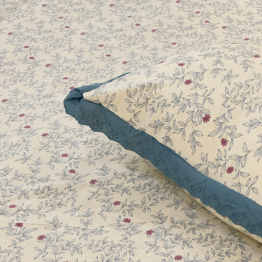 floral embroidered bedsheet set with pillow covers