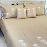 floral embroidered bedsheet set with pillow covers