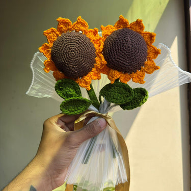 Handmade Crochet Sunflower Bouquet – Set of 2 | Handcrafted Home Décor & Gift Overall view