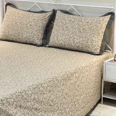 floral embroidered bedsheet set with pillow covers