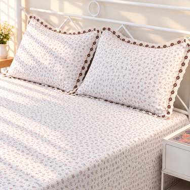 Lavendar crumble Custard King Size ButterBrushed Fibre Bedsheet | full view