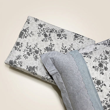 floral embroidered bedsheet set with pillow covers