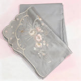 floral embroidered bedsheet set with pillow covers