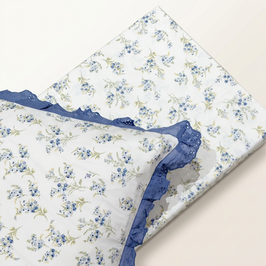 cotton pillow covers with lace frills