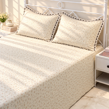 Peach Crumble Custard King Size ButterBrushed Fibre Bedsheet | full view