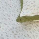 Pistachio Waffle Cotton Feel Double Bed Bedsheet Set with Soft Comfort Layer & Lace Detailed Pillow Covers (250 x 270 cm) | focus view