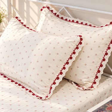 Rosy Kiss Custard King Size ButterBrushed Fibre Bedsheet | side view