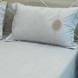 floral embroidered bedsheet set with pillow covers