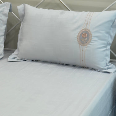floral embroidered bedsheet set with pillow covers