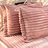 Strawberry Mallow King Size Velvety Corduroy Winter Bedsheet Set with 2 Pillow Covers | pillow view