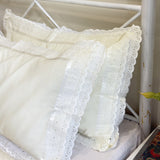 cotton pillow covers with lace frills