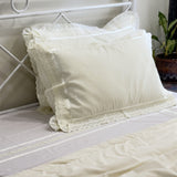 cotton pillow covers with lace frills