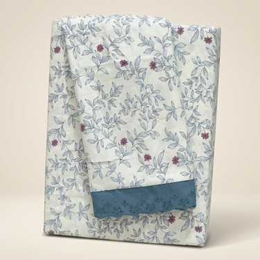 floral embroidered bedsheet set with pillow covers