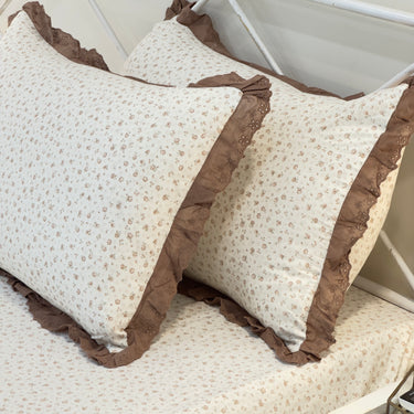 floral embroidered bedsheet set with pillow covers