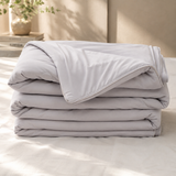 Earl Grey Soufflé Lightweight Cooling Silk Comforter for Hot Sleepers | front view
