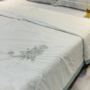 embroidered comforter for bedroom