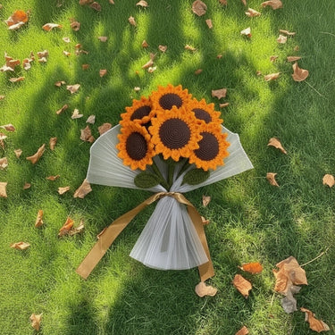 Handmade Crochet Sunflower (Set of 6) | Handcrafted Home Décor Flower Creative view.