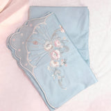floral embroidered bedsheet set with pillow covers