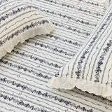 floral embroidered bedsheet set with pillow covers