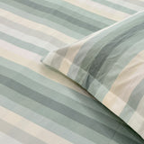Mint Breeze King Size Butter Brushed Fibre Striped Bedsheet Set | Butterbed top view 