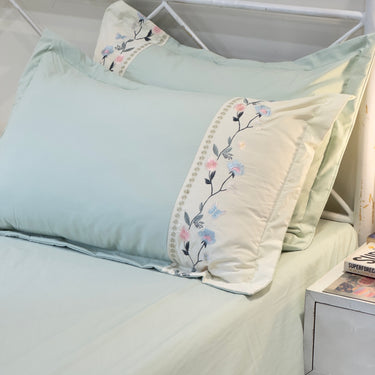 Mint Mist Muffin King Size ButterBrushed Fibre Bedsheet | side view