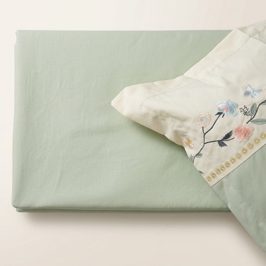 Mint Mist Muffin King Size ButterBrushed Fibre Bedsheet | top shot view