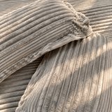 Misty Mallow King Size Velvety Corduroy Winter Bedsheet Set with 2 Pillow Covers| focus view