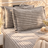 Misty Mallow King Size Velvety Corduroy Winter Bedsheet Set with 2 Pillow Covers| side view