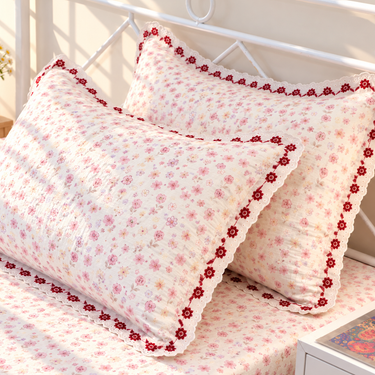 Pink Confetti Custard King Size ButterBrushed Fibre Bedsheet | side view