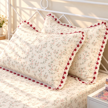 Rose Water Custard King Size ButterBrushed Fibre Bedsheet| side view