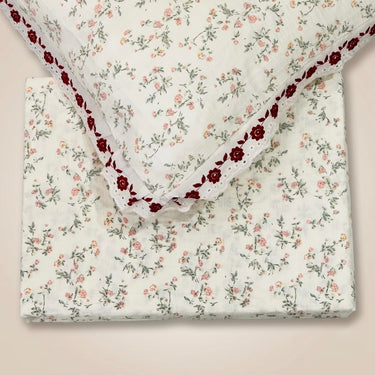 Rose Water Custard King Size ButterBrushed Fibre Bedsheet| top view
