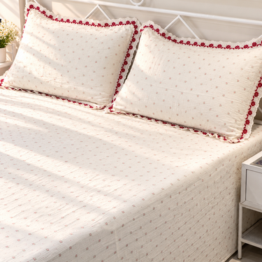 Rosy Kiss Custard King Size ButterBrushed Fibre Bedsheet | full view