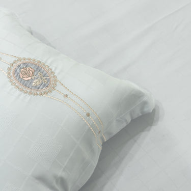 floral embroidered bedsheet set with pillow covers