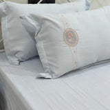 floral embroidered bedsheet set with pillow covers