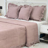 Vintage Gingham Plaid Cotton Bedcover with Delicate Ruffles - Set of 5 overall view