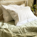 cotton pillow covers with lace frills
